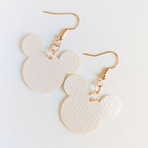 Disney's Mickey Mouse inspired earrings in white | faux leather